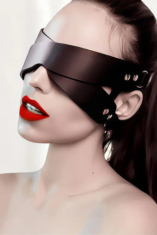 CUIR-Leather eye blindfold cosplay mask