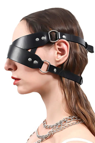 CUIR-Leather eye blindfold cosplay mask