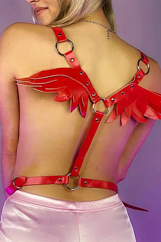 CUIR-Leather Harness with Angelic Backpiece