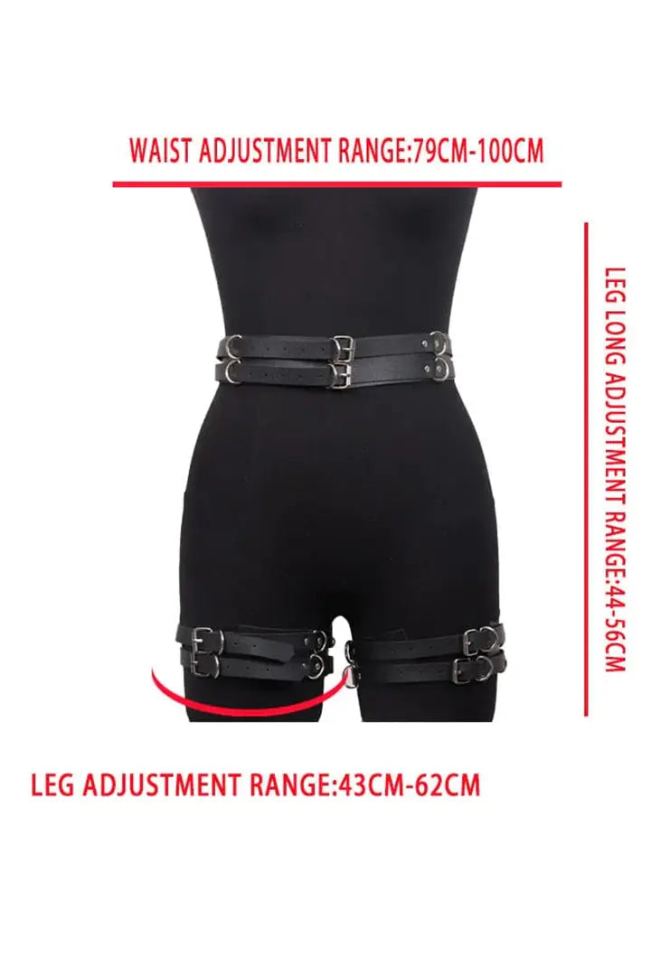 CUIR-Leather Waist and Buttocks Bondage Restraints